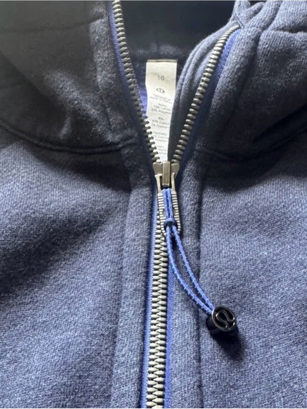 lululemon athletica Scuba Hoodie Full Zip Womens Navy Hoodie Jacket size 10 - Picture 3 of 6